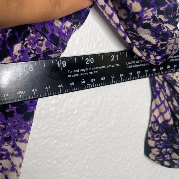 Cache Womens Dress Size L Vintage Purple Snake Print Long Sleeve Wrap V-Neck - Picture 4 of 12